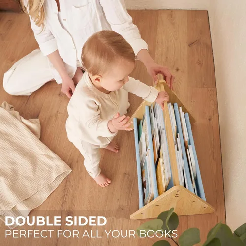 Vista 4 de ZICOTO Estantería decorativa de madera con asa para habitaciones de niños, mantiene los libros ordenados y al alcance de los niños pequeños