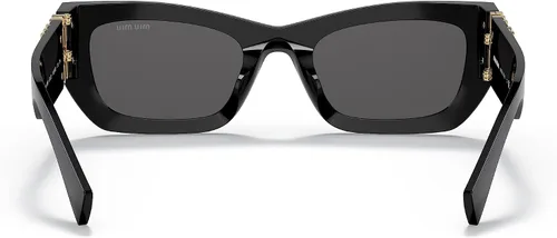 Vista 3 de Miu Miu Gafas de sol para mujer, montura negra, lentes gris oscuro, 2.087 in, Negro