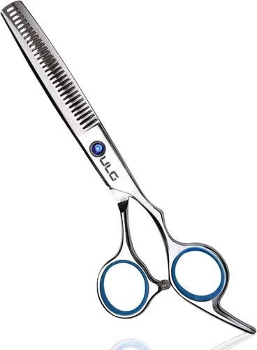 Vista 8 de ULG Tijeras profesionales de adelgazamiento con peine – 6.5 pulgadas de acero inoxidable japonés texturizante y tijeras de corte de pelo para salón