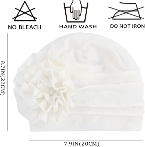 Vista 4 de Bohend Diadema con diseño de flores para mujer, gorro elástico preatado, bufanda preatada, gorro para la cabeza