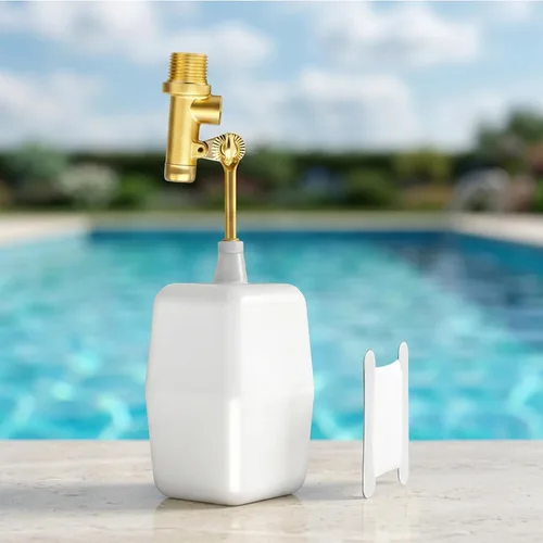 Vista 7 de Válvula de flotador de agua macho NPT de 3/8 pulgadas, válvula de control de nivel de agua automática de llenado y agua, con brazo ajustable