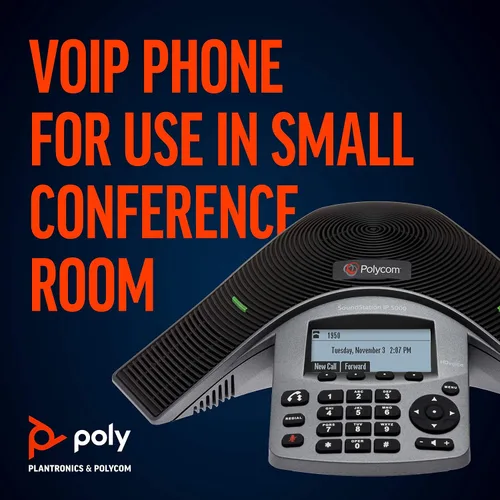 Vista 2 de Polycom teléfono de conferencia SoundStation IP 5000 PoE únicamente (no incluye fuente de poder)
