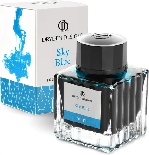 Vista 13 de Dryden Designs Botella de tinta para pluma estilográfica, edición de lujo, flujo suave, diseño compacto, 1.7 fl oz, color negro implacable