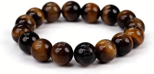 Vista 10 de Pulsera de cuarzo rutilado dorado y cristal curativo de ojo de tigre, diseño de cuentas de energía natural y atracción de riqueza, regalo