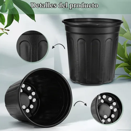 Vista 4 de RAOOKIF - Macetas de 1 galón para plantas, macetas de vivero flexibles de 1/2/3/5 galones con drenaje, macetas de plástico de 1 galón para plantas