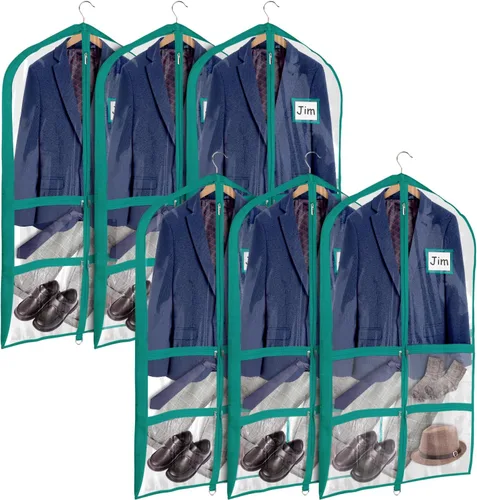 Vista 16 de Univivi Bolsas de PVC transparente para disfraz de baile, bolsa de ropa de 35 pulgadas para competiciones de baile, con 3 bolsillos separados