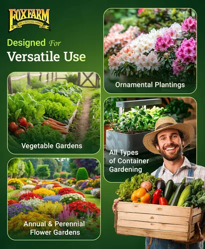 Vista 5 de FoxFarm Happy Frog Fertilizante multiusos – Fertilizante de liberación lenta para flores, verduras y plantas ornamentales – Contiene microbios