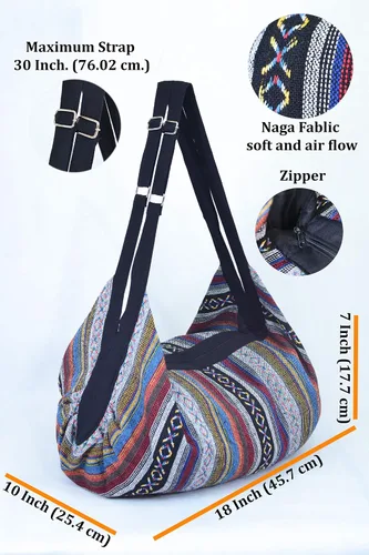 Vista 2 de Bolso bandolera para equipaje Hobo, bolso de hombro, bolsa de viaje, bolsa de mensajero, hippie, bohemio, bohemio, bolso grande
