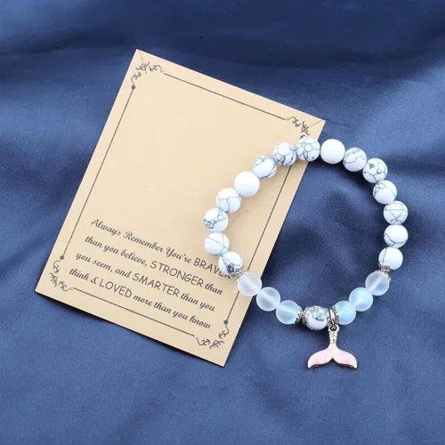Vista 7 de FUSTMW Pulsera de cola de pez, regalo para amantes de los peces, joyería de cola de playa, ballena, delfín, pulsera con encanto de pez oceánico