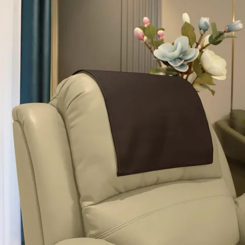 Vista 11 de Funda para reposacabezas prémium para silla reclinable, protector de reposacabezas reclinable de piel sintética ignífuga, resistente al desgaste