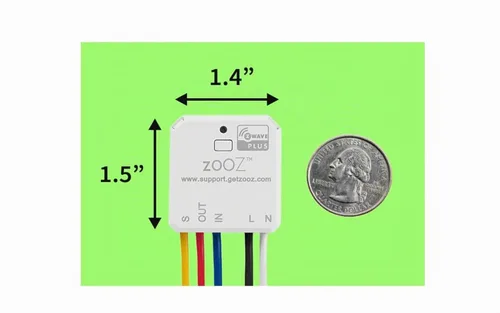 Vista 4 de Zooz Serie 700 Z-Wave Relé inteligente de largo alcance ZEN51 Se instala detrás del interruptor de pared o en la luz Compatible con SmartThings