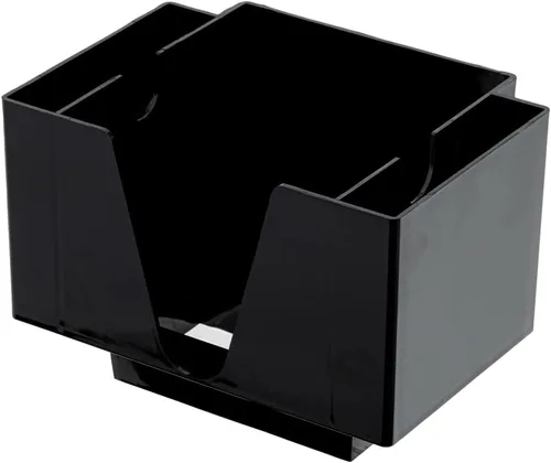 Vista 2 de Restaurantware Bar Lux - Servilletero rectangular de plástico negro de 7.9 x 5.5 pulgadas, 1 organizador de 3 compartimentos, de plástico negro