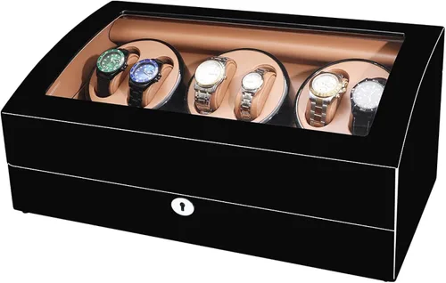 Vista 7 de Sepano Bobinadora automática de reloj colector I 6 bobinadoras de reloj con 7 cajas de almacenamiento y motor silencioso Mabuchi gran capacidad uno