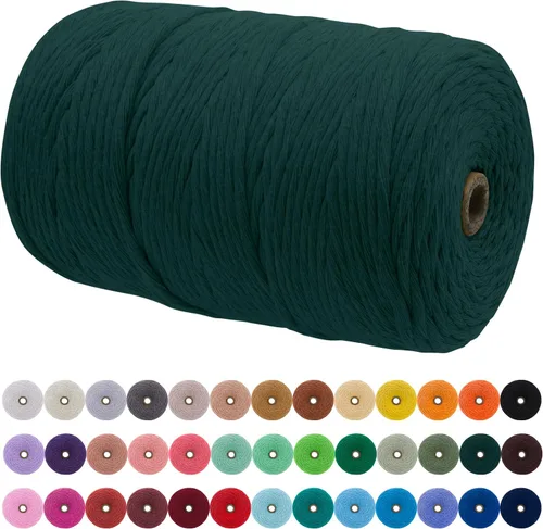 Vista 97 de JeogYong Cordón de macramé de un solo hilo 3 mm x 109 yardas (328 pies) Cuerda de algodón suave Hilo de macramé de 3 mm, suministros de macramé