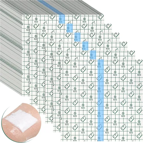 Vista 9 de Vendas adhesivas, elásticas e impermeables, películas transparentes de tamaño grande, 50 unidades (4 x 4 pulgadas) Large Clear Dressing Film