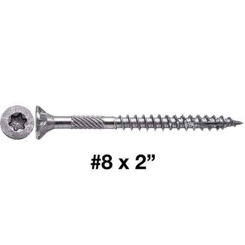 Vista 176 de 8 x 1 revestimiento exterior recubierto de bronce, tornillo de madera multiusos compatible con ACQ, cabeza plana Torx/Star Drive de 1 libra, 288