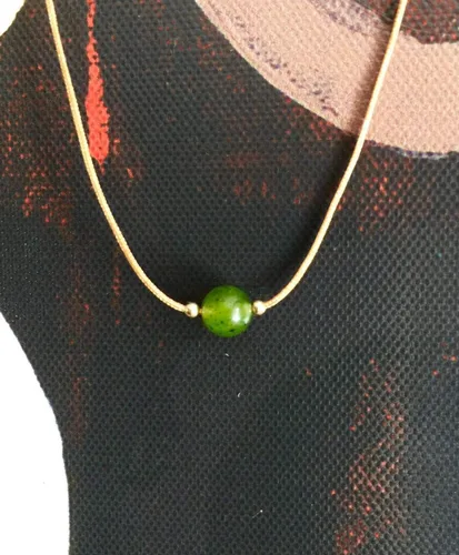 Vista 7 de Collar de piedras preciosas, gargantilla de jade nefrita natural de Canadá, collar impermeable, collar delicado simple, gargantilla delicada, collar
