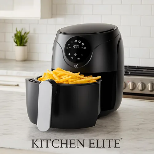 Vista 7 de Kitchen Elite - Freidora de aire compacta de 2.5 cuartos de galón, pequeña estufa de mostrador sin aceite con cesta antiadherente libre de PFAS