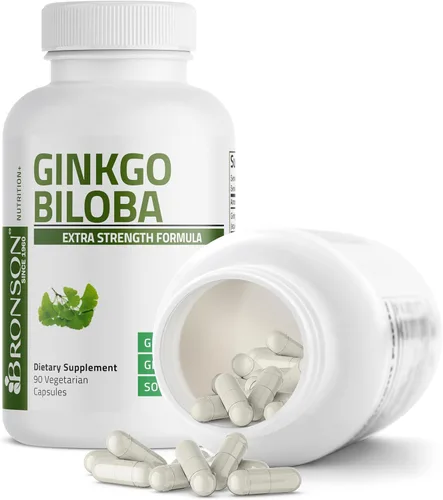 Vista 6 de Bronson Ginkgo Biloba Extra Strength Apoya la función cerebral y la memoria, 90 cápsulas vegetarianas Vegetariano, sin OMG, sin gluten, sin soja