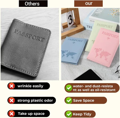 Vista 2 de Funda para pasaporte, funda para pasaporte, funda para pasaporte, protector de pasaporte, artículos esenciales para mujeres y hombres, accesorios