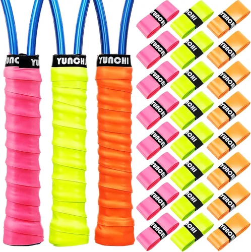 Vista 9 de Jerify 24 piezas de cinta adhesiva para raqueta de tenis, cinta adhesiva precortada para raqueta de bádminton con comodidad aterciopelada