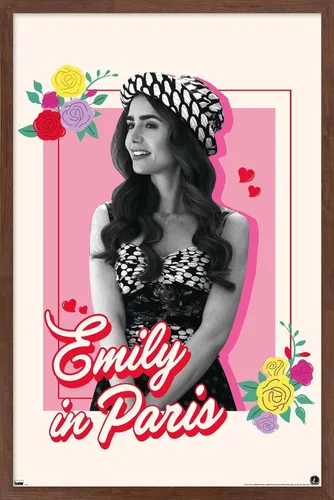 Vista 10 de Trends International Emily In Paris - Póster de pared de flores, 14.72 x 22.37 pulgadas, versión enmarcada de madera de granero