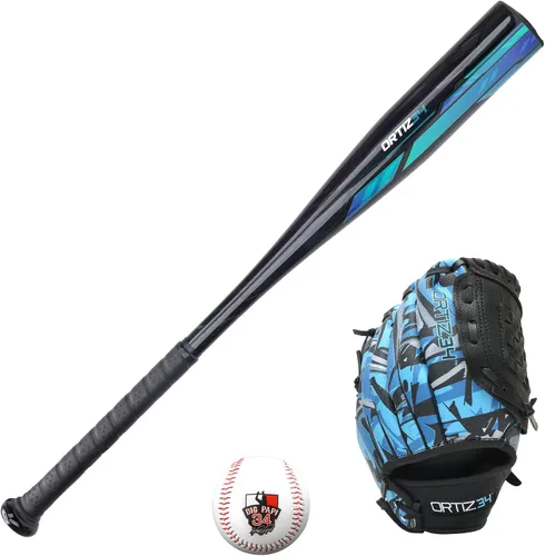 Vista 11 de Ortiz34 Youth T-Ball Set, 25” Signature Aluminum T-Ball Bat with -10 Drop, Foam Core T-Ball, 9” Lightweight Youth Glove, Vibrant Graffiti Print