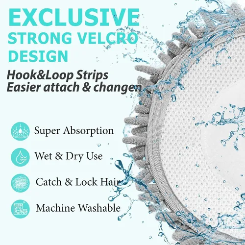 Vista 4 de Frescares Paquete de 6 almohadillas de repuesto para mopa de vapor, almohadillas de poder compatibles con Shark, S8201 S8001 S7001 S7201 S7000AMZ