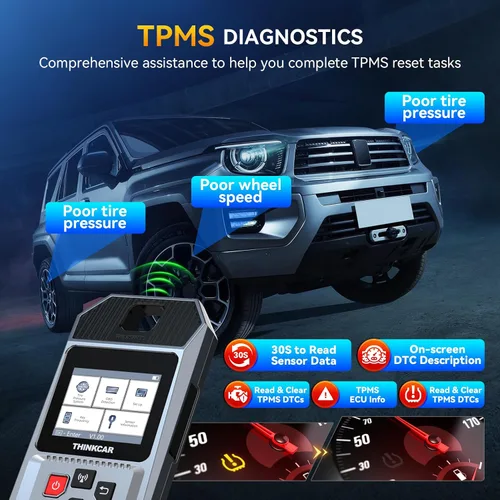 Vista 7 de THINKTPMS VENU90 TPMS OBD2 Herramienta de diagnóstico, activar/leer/aprender servidor TPMS, programación de sensores THINKCAR/MUCAR (315/433MHz),