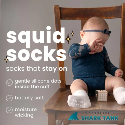 Vista 62 de squid socks Calcetines de viscosa de bambú 0-6M, 6-12M, 12-24M y 2T-3T Calcetines que se mantienen puestos