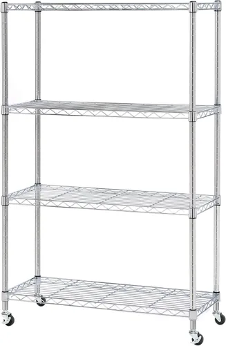 Vista 9 de Seville Classics Unidad de Almacenamiento de Estantería de Alambre de Acero Sólido con Estantes Ajustables, Estante Organizador, para el Hogar, Negro