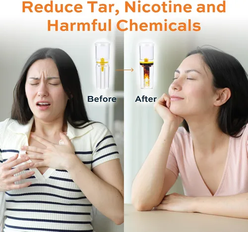 Vista 2 de Tarbust 200 filtros de cigarrillos que eliminan alquitrán y productos químicos, puntas de filtro reutilizables, bloqueadores de alquitrán, filtros