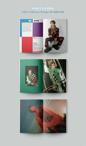 Vista 4 de SHINee ONEW - DICE, Photobook Ver. (Cubierta de dados con CD, Photobook, Pegatina, Tarjeta Especial, Tarjeta Foto, Beneficio de Preorder)