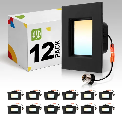 Vista 10 de ASD Luces LED Empotradas Cuadradas Blancas de 6 Pulgadas Retrofit - 12W 1050LM 2700/3000/3500/4000/5000K Seleccionable Regulable LED Downlight Blanco