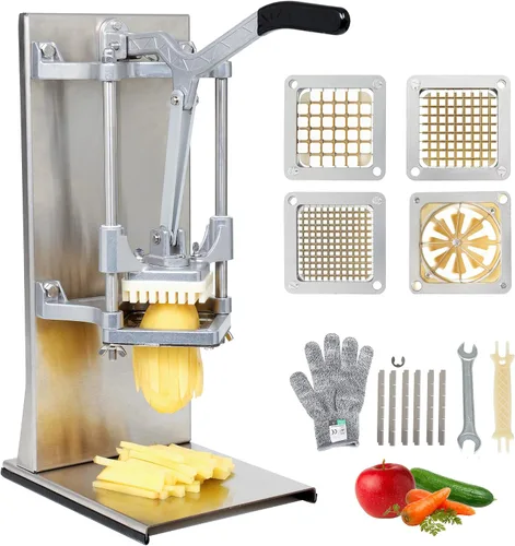 Vista 11 de Cortador de papas francesas BIEAMA, cortador de papas con cuchillas de acero inoxidable de 1/4", 3/8", 1/2", cortador de papas fritas para papas
