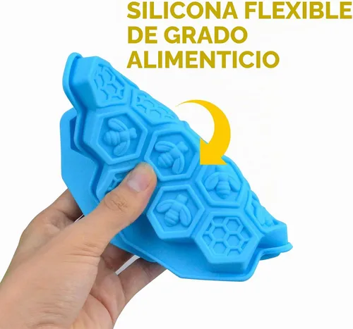 Vista 3 de 3 piezas de moldes de silicona de panal de abeja, XJMWXHFC moldes de chocolate de 19 cavidades, moldes de silicona de grado alimenticio