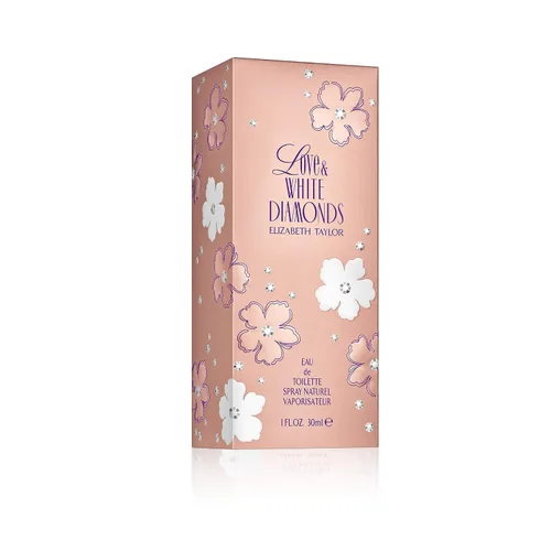 Vista 2 de Elizabeth Taylor Perfume para mujer, Love & White Diamonds, Eau De Toilette EDT Spray, 1 Fl Oz