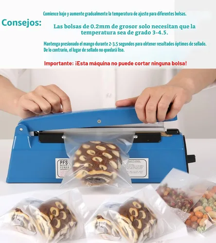 Vista 3 de Sellador térmico por impulso, sellador manual de bolsas, máquina de sellado térmico de 12 pulgadas, máquina selladora de impulsos para bolsas