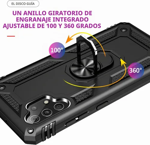 Vista 8 de Funda para Samsung Galaxy A32 4G [no compatible con A32 5G] con protector de pantalla de vidrio templado, para Galaxy A32 4G Heavy Duty Armor