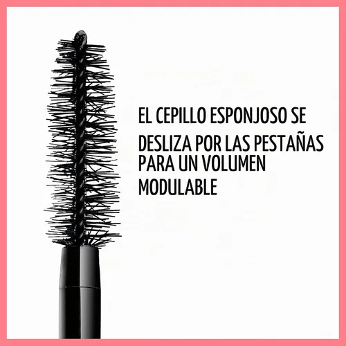 Vista 3 de Máscara de pestañas lavable de Maybelline Total Temptation. Negro más negro. 0.27 oz oz., lavable Negro café.
