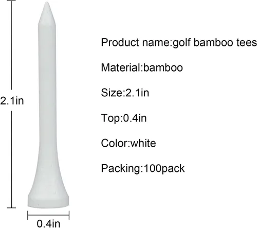 Vista 2 de MYKUJA Bamboo/Wood Golf Tees 3-1/4" 2-3/4" 2-1/8" 100/50 Pcs Durable Multicolor Golf Tees Womens Mens Golf Accessories, Stable and Reliable, Reduce