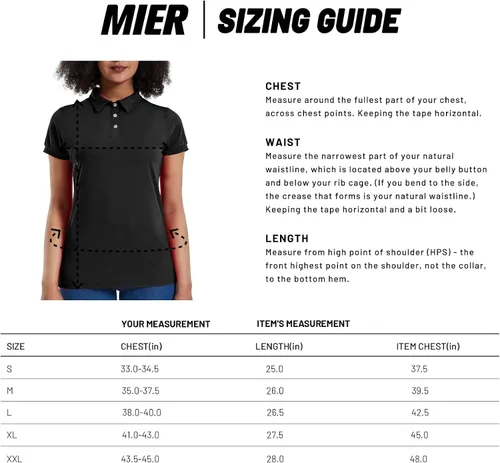 Vista 6 de MIER Women's Golf Polo Shirts Short Sleeve Dry Fit Athletic Shirts, Moisture Wicking