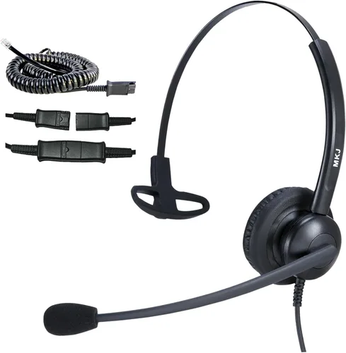 Vista 12 de MKJ Auriculares para teléfonos Cisco Dual Ear Landline Headset con micrófono de cancelación de ruido para teléfono Cisco CP-7821 7841 7941G 7942G