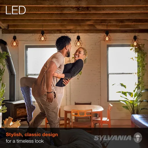 Vista 4 de Sylvania - Bombilla LED vintage A19, equivalente a 40 W, eficiencia de 4.5 W, 13 años, 380 lúmenes, regulable, brillo ámbar, 1 paquete (75347)