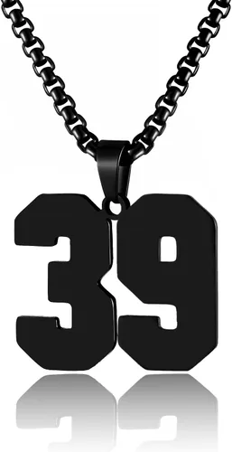 Vista 47 de Collar de Número Dorado para Hombre, Cadena de Acero Inoxidable con Colgante de Número para Atletas, Joyería Deportiva Personalizada para Niños