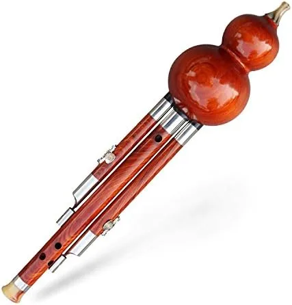Vista 4 de OrientalMusicSanctuary Profesional Camboyano Rosewood Hulusi - Flauta de calabaza curcubit china (clave de Bb)