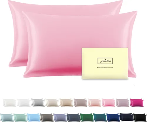 Vista 11 de Funda de almohada de seda para cabello y piel, suave, transpirable y resistente, funda de almohada de seda de tamaño Queen, fundas de almohada