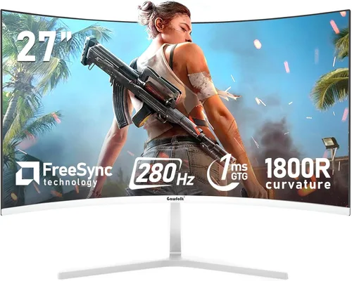 Vista 8 de Gawfolk - Monitor para juegos de 24.5 pulgadas, PC 200Hz, pantalla FHD 1080p, altavoces incorporados, 1ms sin bisel, FreeSync, 99% sRGB, ángulo