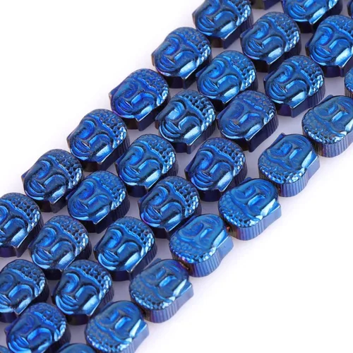 Vista 26 de Cuentas de hematita para hacer joyas, piedras preciosas semipreciosas de 0.394 x 0.551 in, color azul con revestimiento metálico, 15 pulgadas JOE