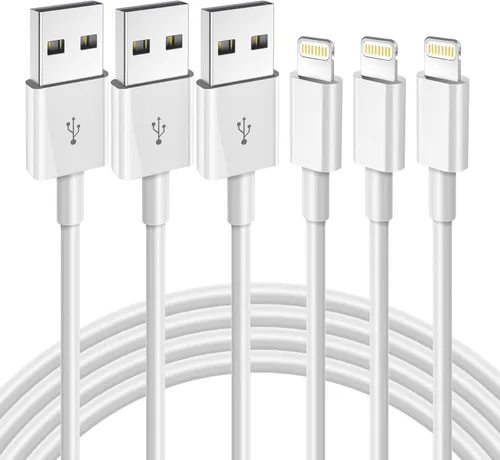 Vista 8 de Cable de carga rápida para iPhone [Certificado MFi de Apple] Paquete de 3 cables de 3 pies USB-A a Lightning, cable de carga para iPhone compatible